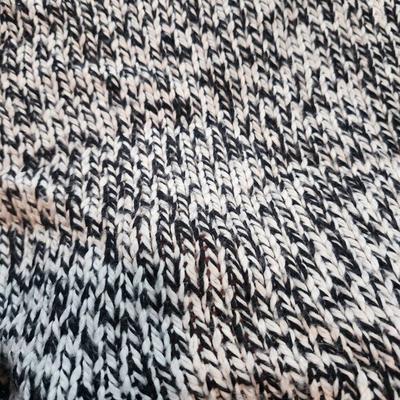 Victoria Secret PINK Black White Marled Knit V-Neck Sweater Y2K Boyfriend Sz M - Picture 2 of 6